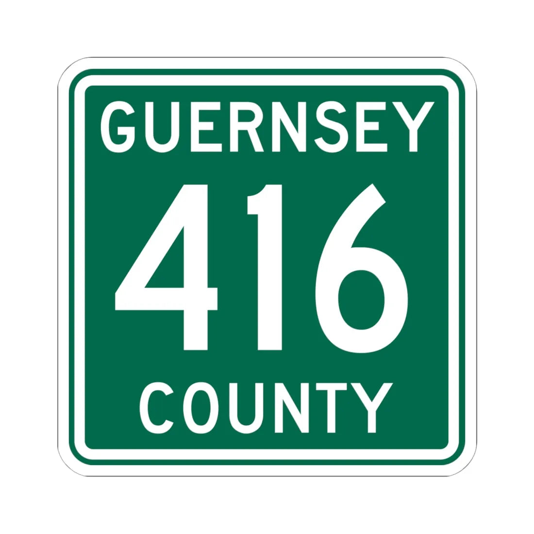 Guernsey County 416 OH (Ohio) (Road Sign) STICKER Vinyl Kiss-Cut Decal 6 Inch White - The Sticker Space