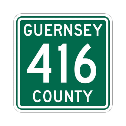 Guernsey County 416 OH (Ohio) (Road Sign) STICKER Vinyl Kiss-Cut Decal 6 Inch White - The Sticker Space
