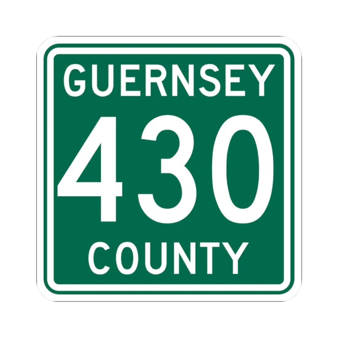 Guernsey County 430 OH (Ohio) (Road Sign) STICKER Vinyl Kiss-Cut Decal 2 Inch White - The Sticker Space
