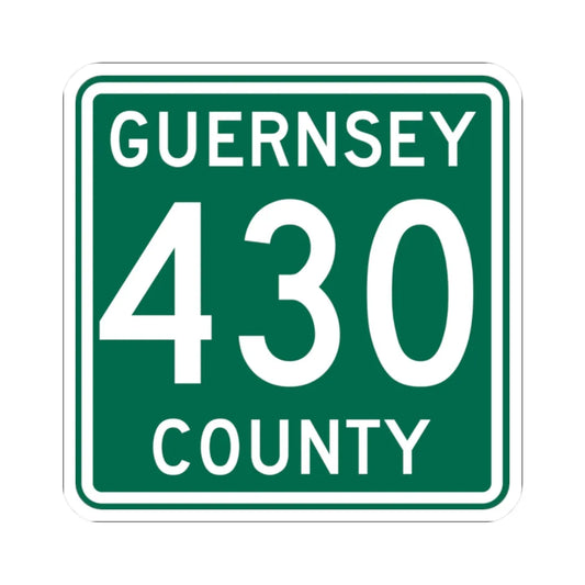 Guernsey County 430 OH (Ohio) (Road Sign) STICKER Vinyl Kiss-Cut Decal 2 Inch White - The Sticker Space