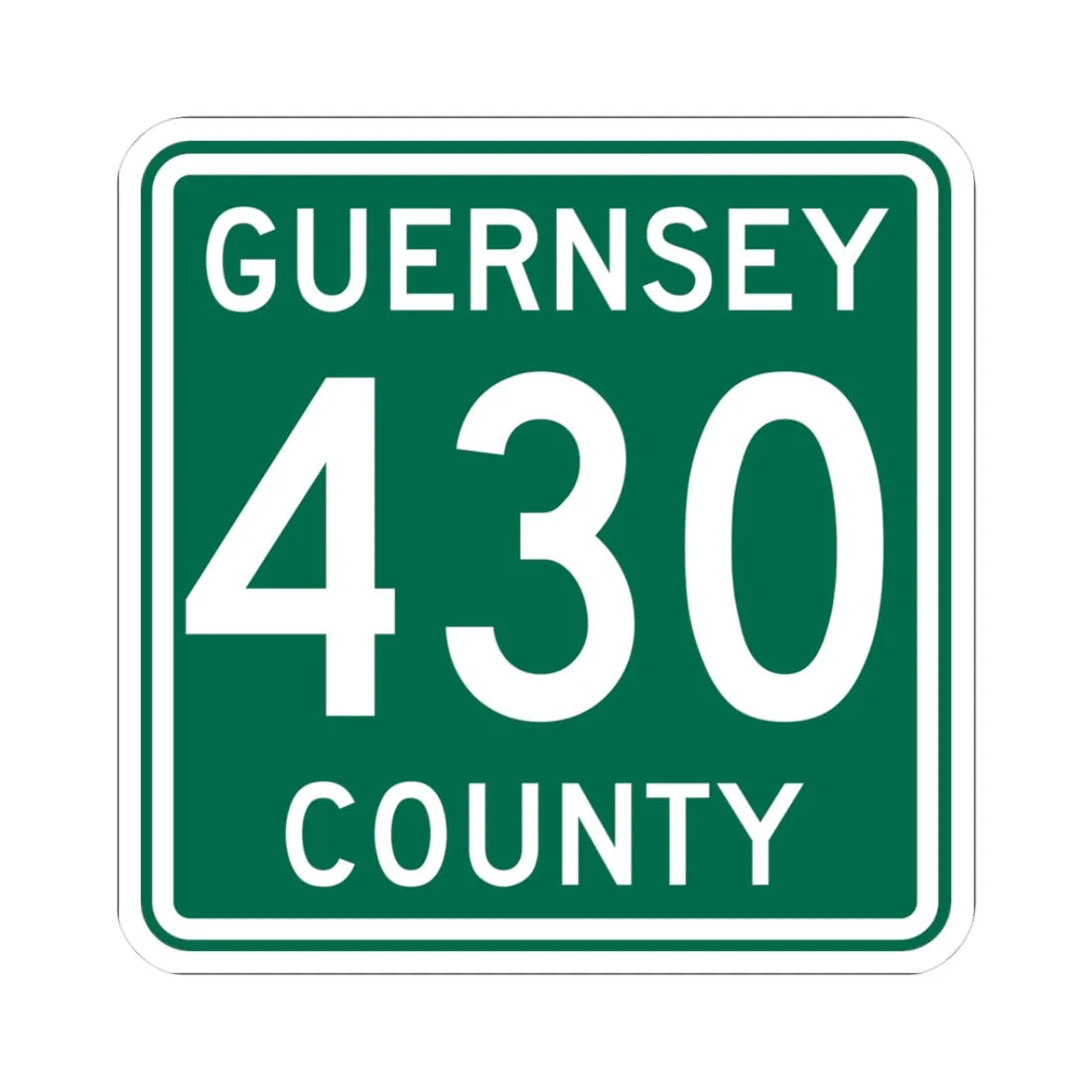 Guernsey County 430 OH (Ohio) (Road Sign) STICKER Vinyl Kiss-Cut Decal 3 Inch White - The Sticker Space