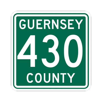 Guernsey County 430 OH (Ohio) (Road Sign) STICKER Vinyl Kiss-Cut Decal 3 Inch White - The Sticker Space