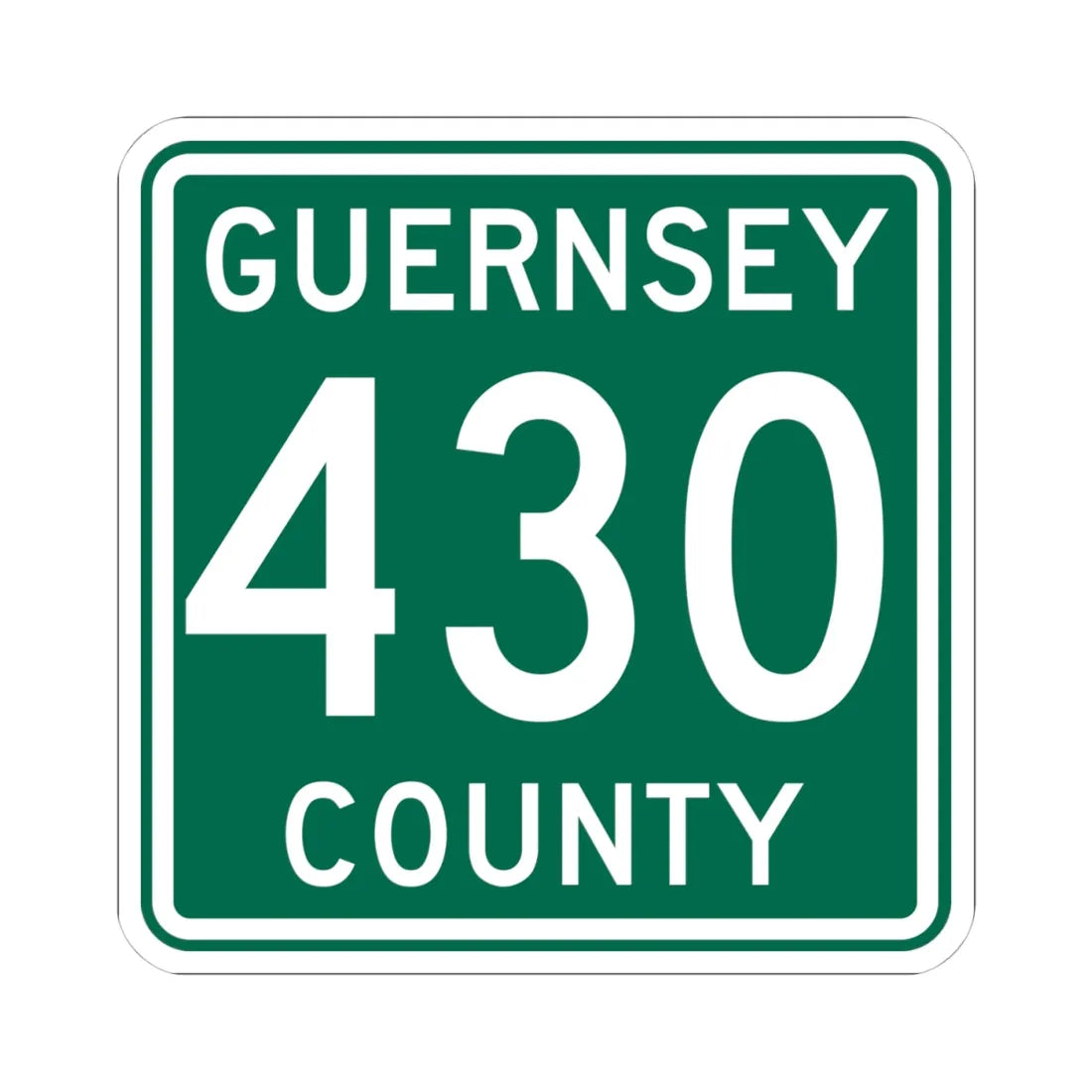 Guernsey County 430 OH (Ohio) (Road Sign) STICKER Vinyl Kiss-Cut Decal 4 Inch White - The Sticker Space