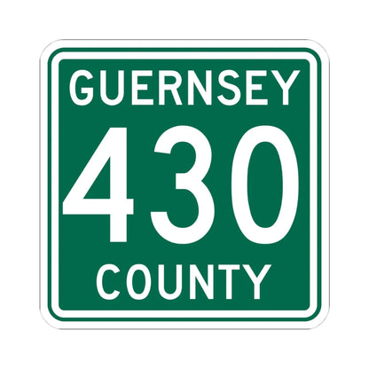 Guernsey County 430 OH (Ohio) (Road Sign) STICKER Vinyl Kiss-Cut Decal 4 Inch White - The Sticker Space