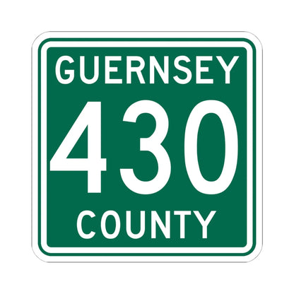 Guernsey County 430 OH (Ohio) (Road Sign) STICKER Vinyl Kiss-Cut Decal 6 Inch White - The Sticker Space