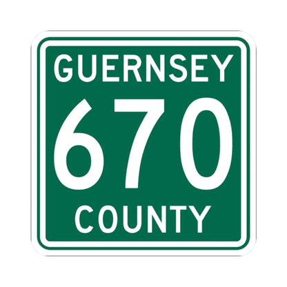 Guernsey County 670 OH (Ohio) (Road Sign) STICKER Vinyl Kiss-Cut Decal 2 Inch White - The Sticker Space