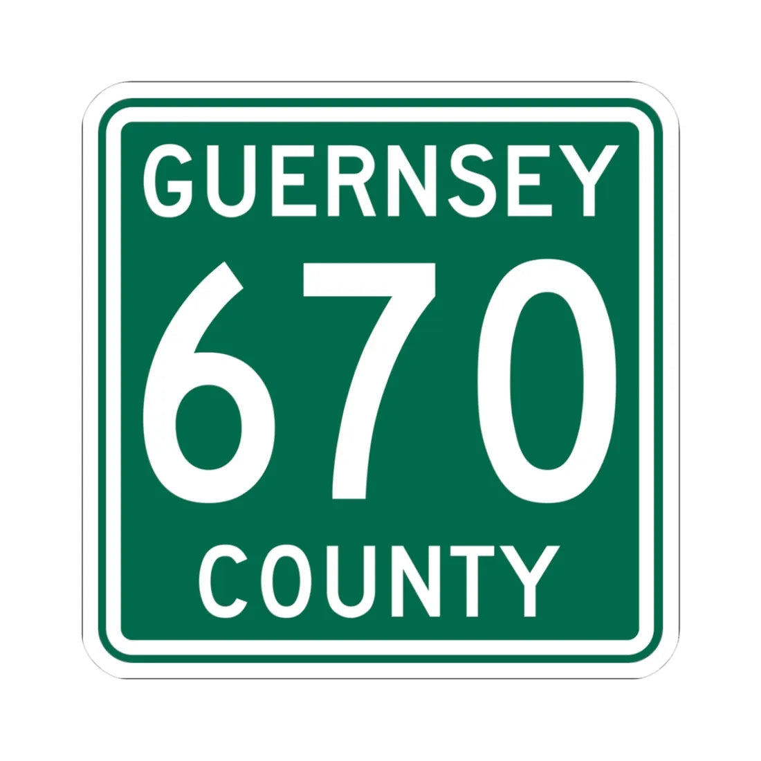 Guernsey County 670 OH (Ohio) (Road Sign) STICKER Vinyl Kiss-Cut Decal 3 Inch White - The Sticker Space