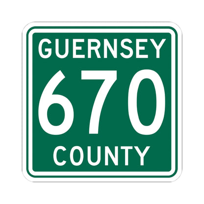 Guernsey County 670 OH (Ohio) (Road Sign) STICKER Vinyl Kiss-Cut Decal 4 Inch White - The Sticker Space