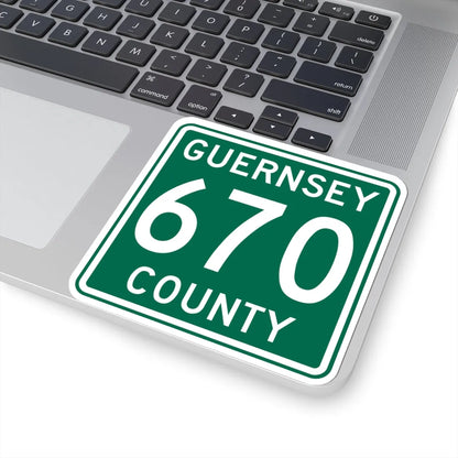 Guernsey County 670 OH (Ohio) (Road Sign) STICKER Vinyl Kiss-Cut Decal - The Sticker Space