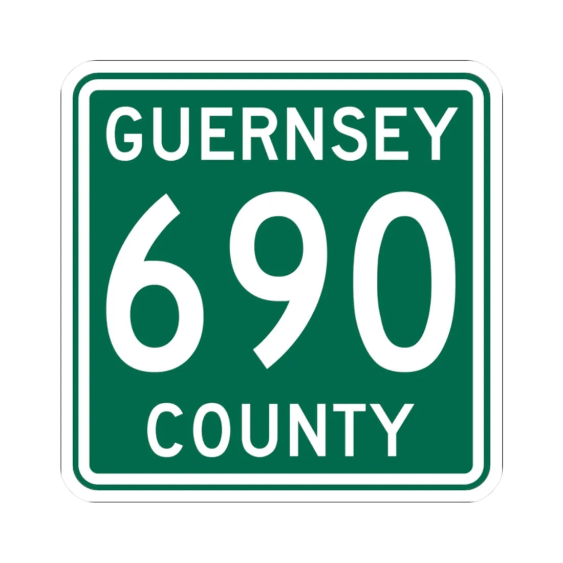 Guernsey County 690 OH (Ohio) (Road Sign) STICKER Vinyl Kiss-Cut Decal 2 Inch White - The Sticker Space