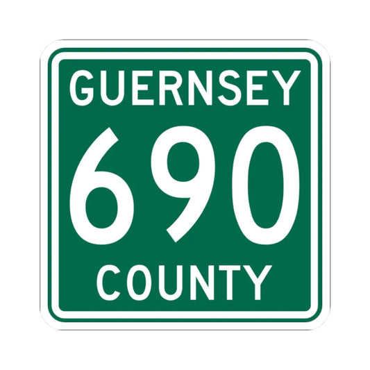Guernsey County 690 OH (Ohio) (Road Sign) STICKER Vinyl Kiss-Cut Decal 2 Inch White - The Sticker Space