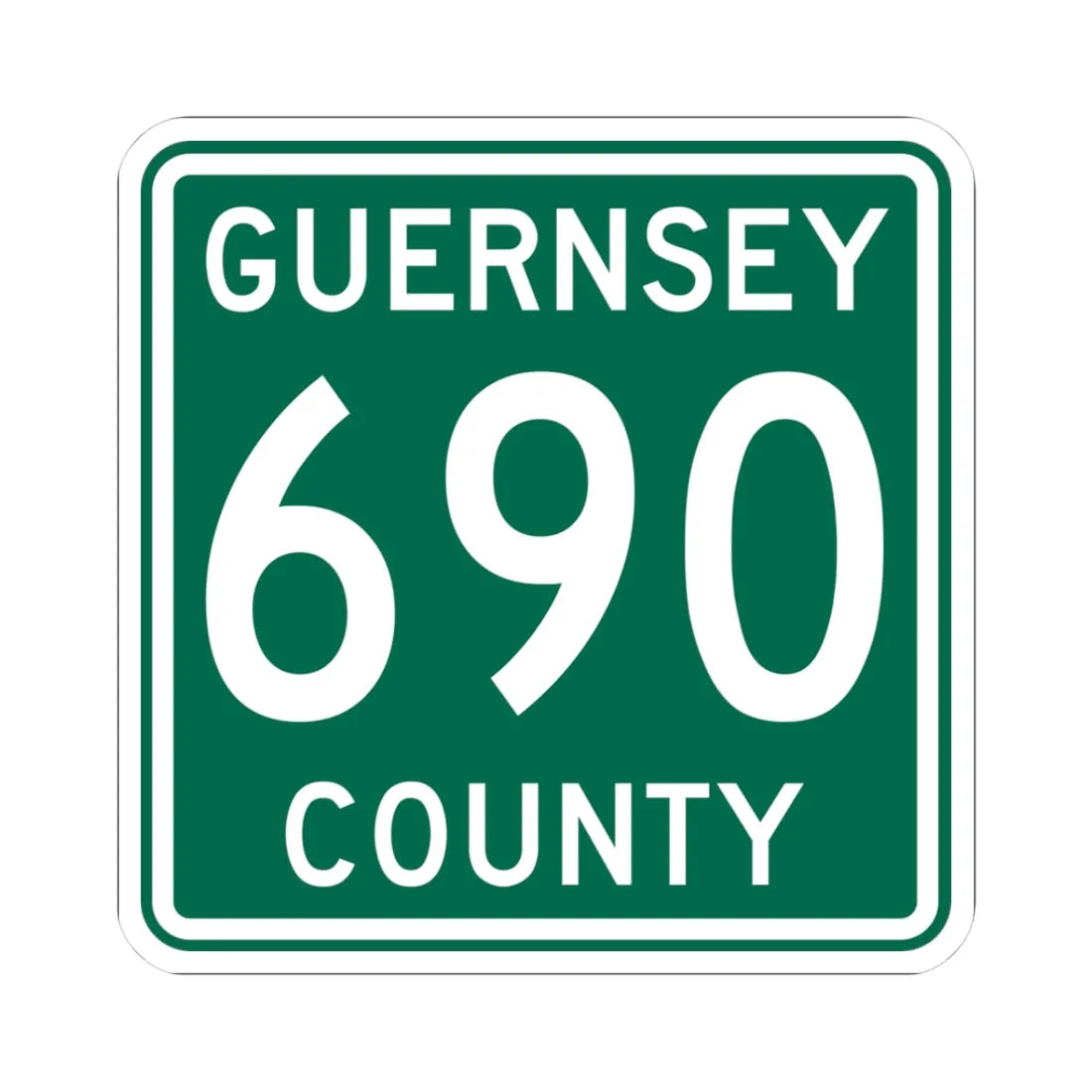 Guernsey County 690 OH (Ohio) (Road Sign) STICKER Vinyl Kiss-Cut Decal 3 Inch White - The Sticker Space