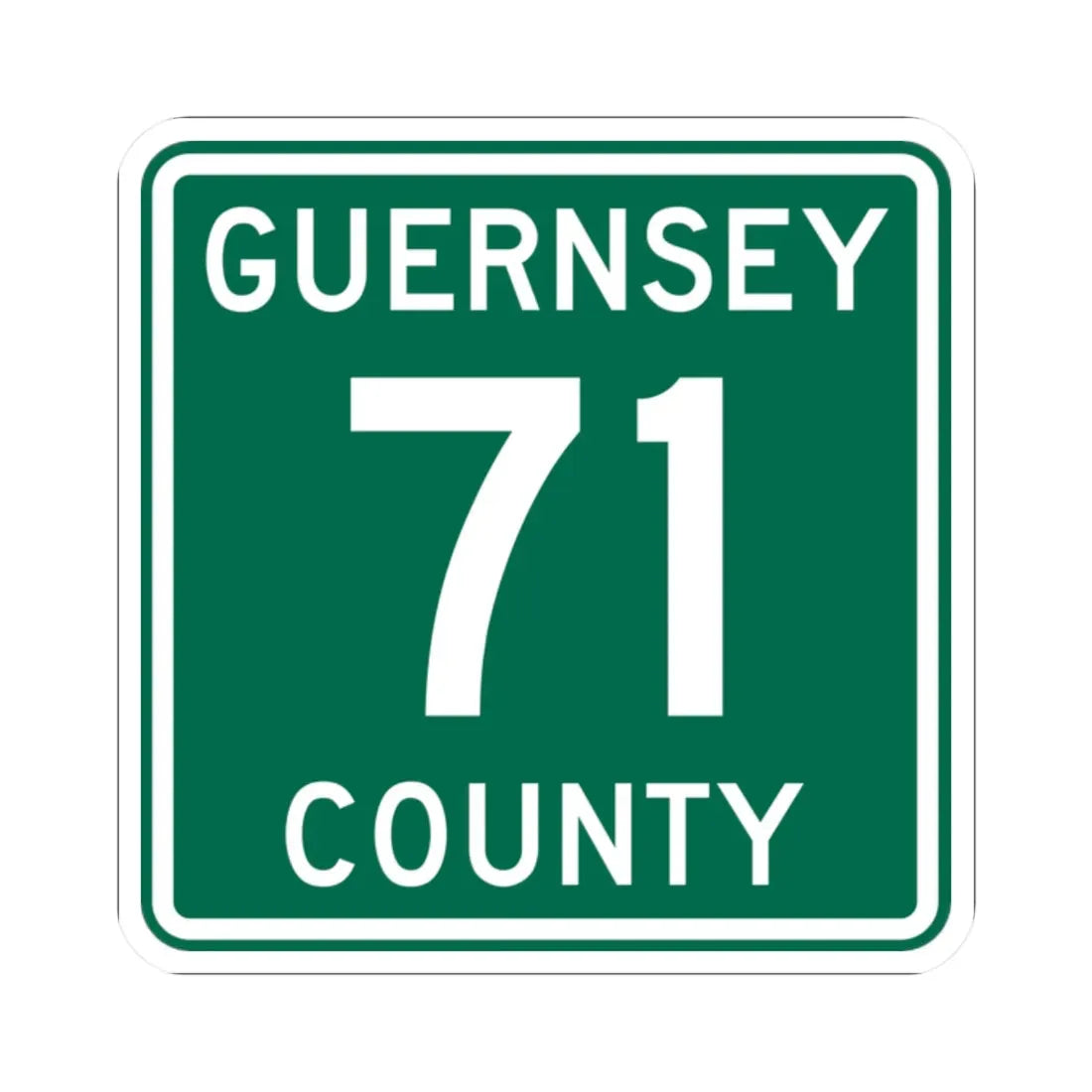 Guernsey County 71 OH (Ohio) (Road Sign) STICKER Vinyl Kiss-Cut Decal 2 Inch White - The Sticker Space