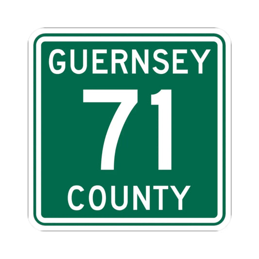 Guernsey County 71 OH (Ohio) (Road Sign) STICKER Vinyl Kiss-Cut Decal 2 Inch White - The Sticker Space