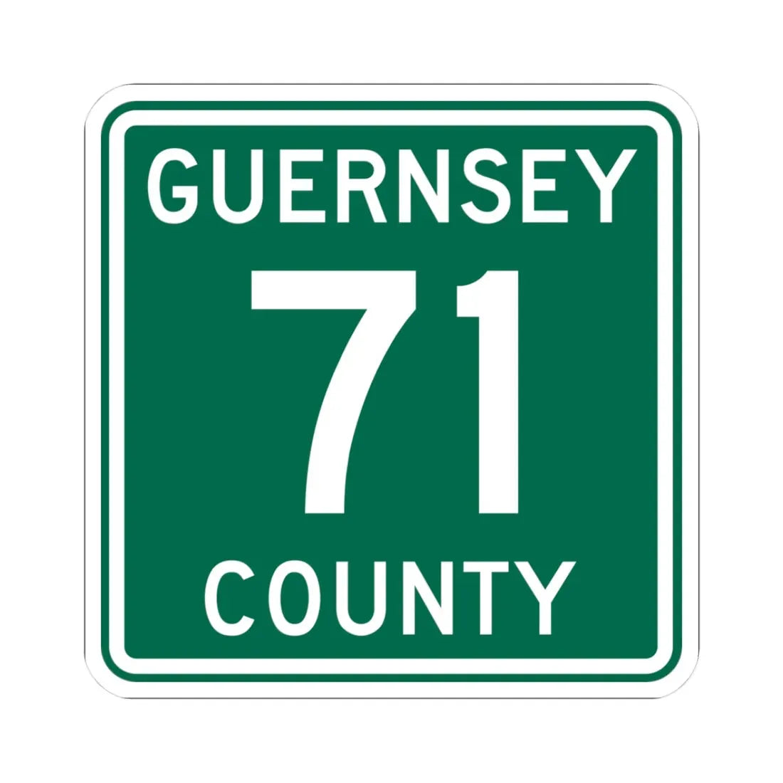 Guernsey County 71 OH (Ohio) (Road Sign) STICKER Vinyl Kiss-Cut Decal 3 Inch White - The Sticker Space
