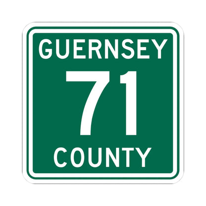 Guernsey County 71 OH (Ohio) (Road Sign) STICKER Vinyl Kiss-Cut Decal 3 Inch White - The Sticker Space