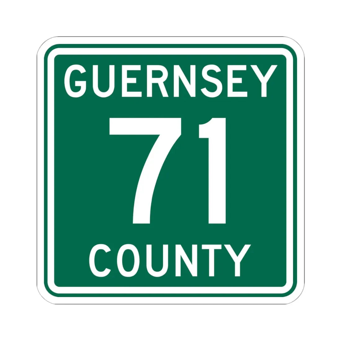 Guernsey County 71 OH (Ohio) (Road Sign) STICKER Vinyl Kiss-Cut Decal 6 Inch White - The Sticker Space