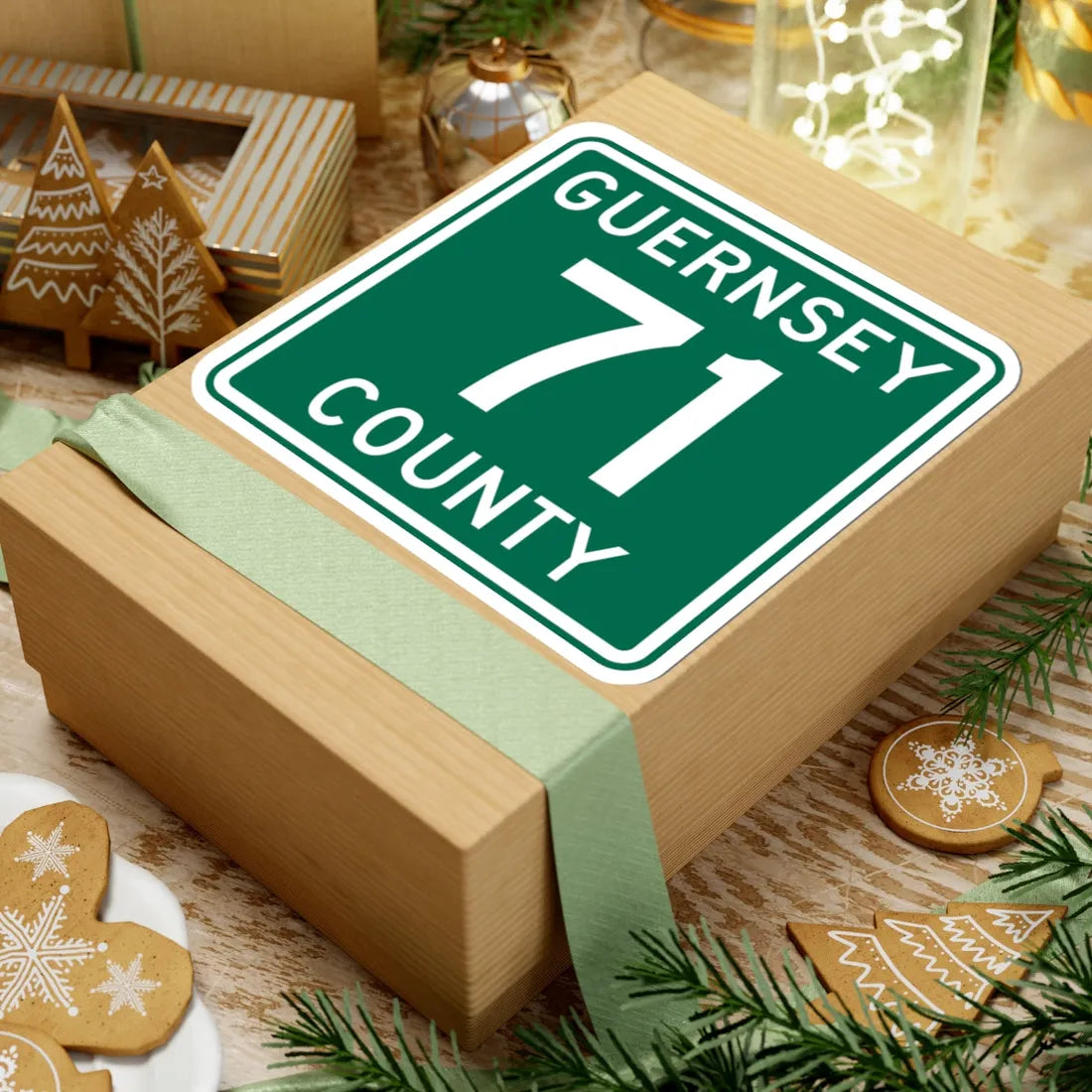 Guernsey County 71 OH (Ohio) (Road Sign) STICKER Vinyl Kiss-Cut Decal - The Sticker Space