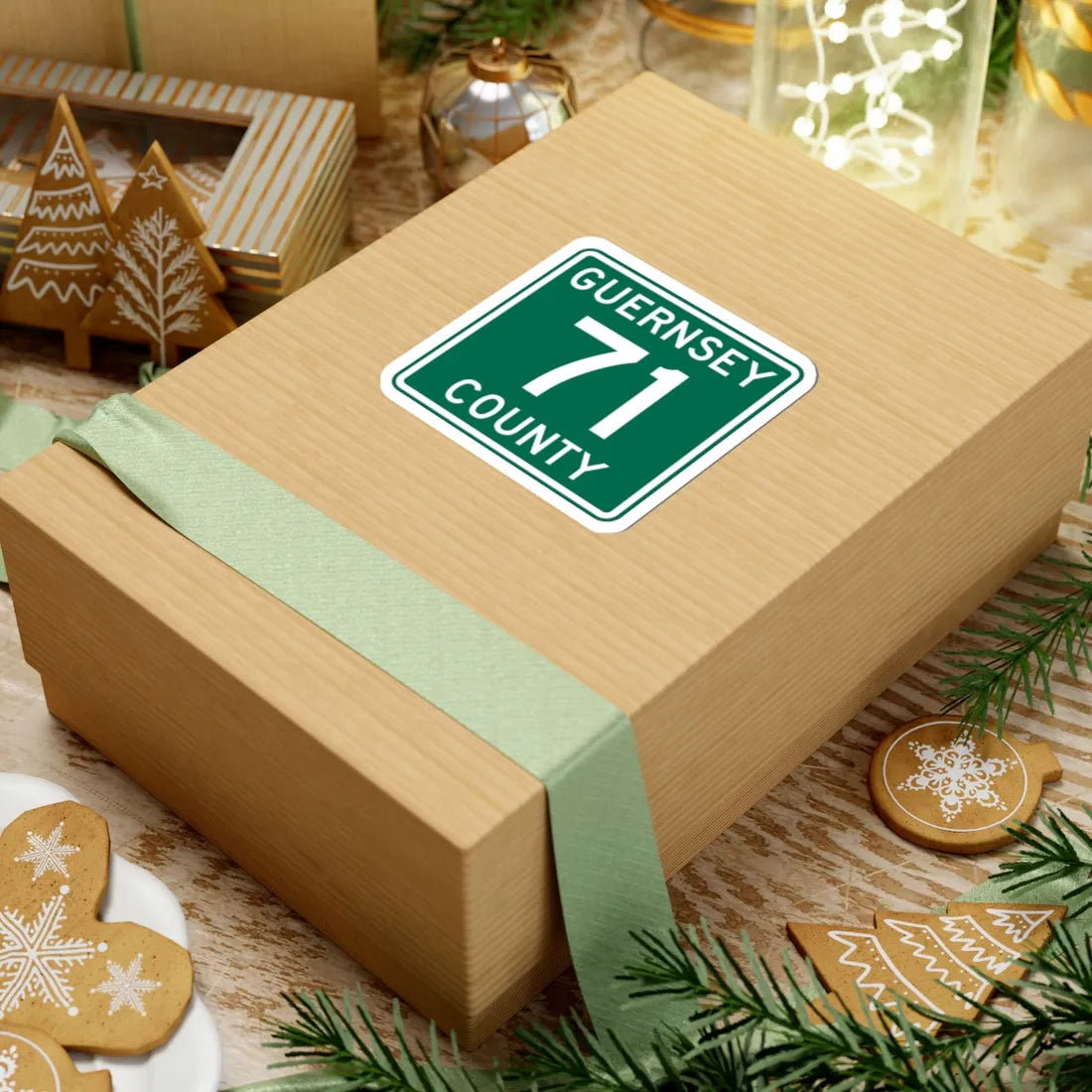 Guernsey County 71 OH (Ohio) (Road Sign) STICKER Vinyl Kiss-Cut Decal - The Sticker Space