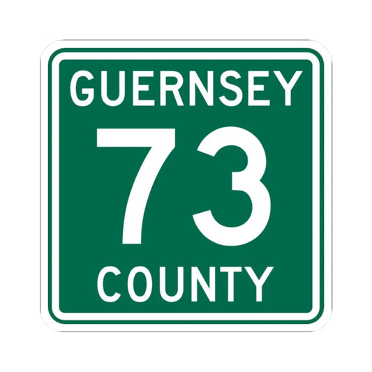 Guernsey County 73 OH (Ohio) (Road Sign) STICKER Vinyl Kiss-Cut Decal 2 Inch White - The Sticker Space