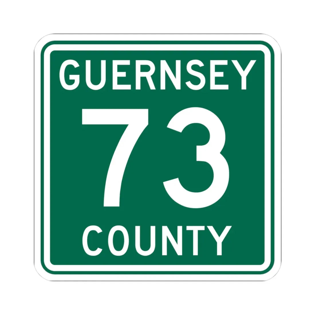 Guernsey County 73 OH (Ohio) (Road Sign) STICKER Vinyl Kiss-Cut Decal 3 Inch White - The Sticker Space