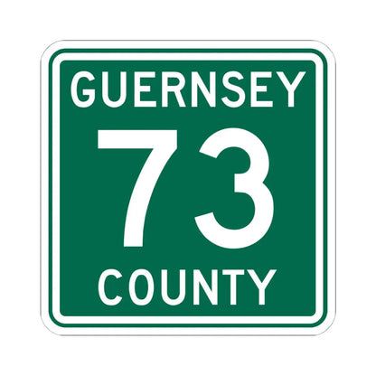 Guernsey County 73 OH (Ohio) (Road Sign) STICKER Vinyl Kiss-Cut Decal 6 Inch White - The Sticker Space