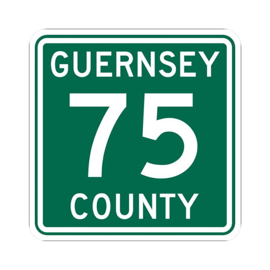 Guernsey County 75 OH (Ohio) (Road Sign) STICKER Vinyl Kiss-Cut Decal 2 Inch White - The Sticker Space