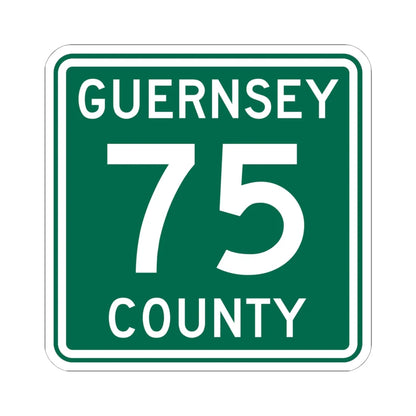 Guernsey County 75 OH (Ohio) (Road Sign) STICKER Vinyl Kiss-Cut Decal 6 Inch White - The Sticker Space