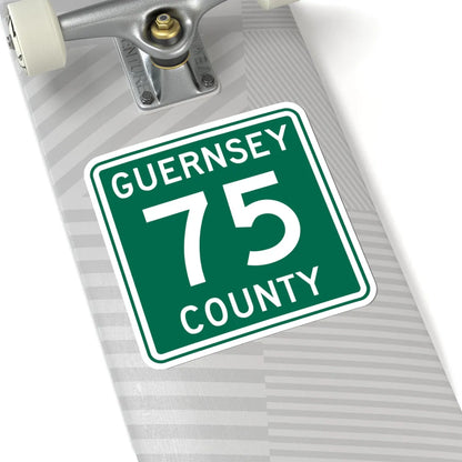 Guernsey County 75 OH (Ohio) (Road Sign) STICKER Vinyl Kiss-Cut Decal - The Sticker Space