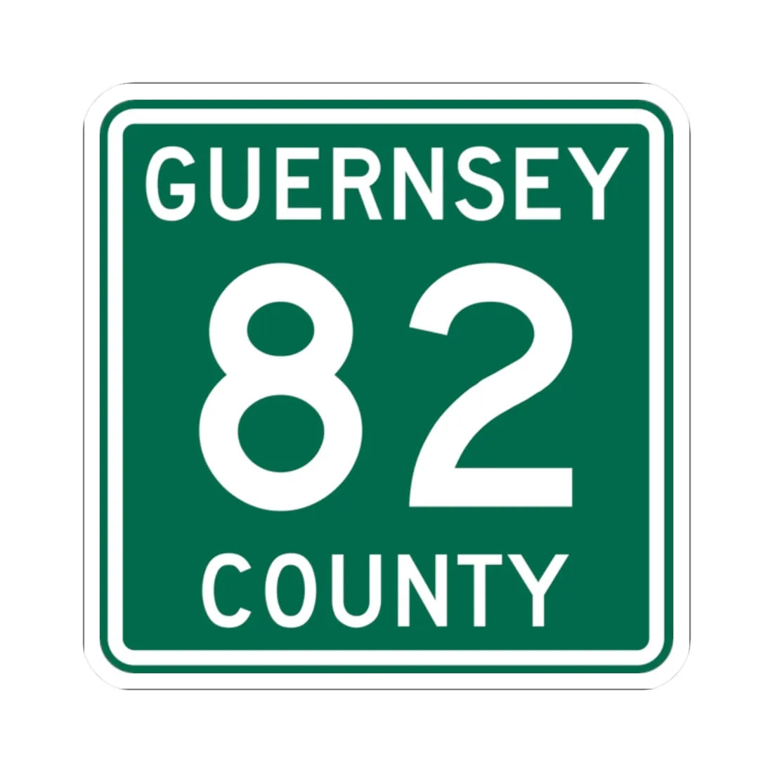 Guernsey County 82 OH (Ohio) (Road Sign) STICKER Vinyl Kiss-Cut Decal 2 Inch White - The Sticker Space
