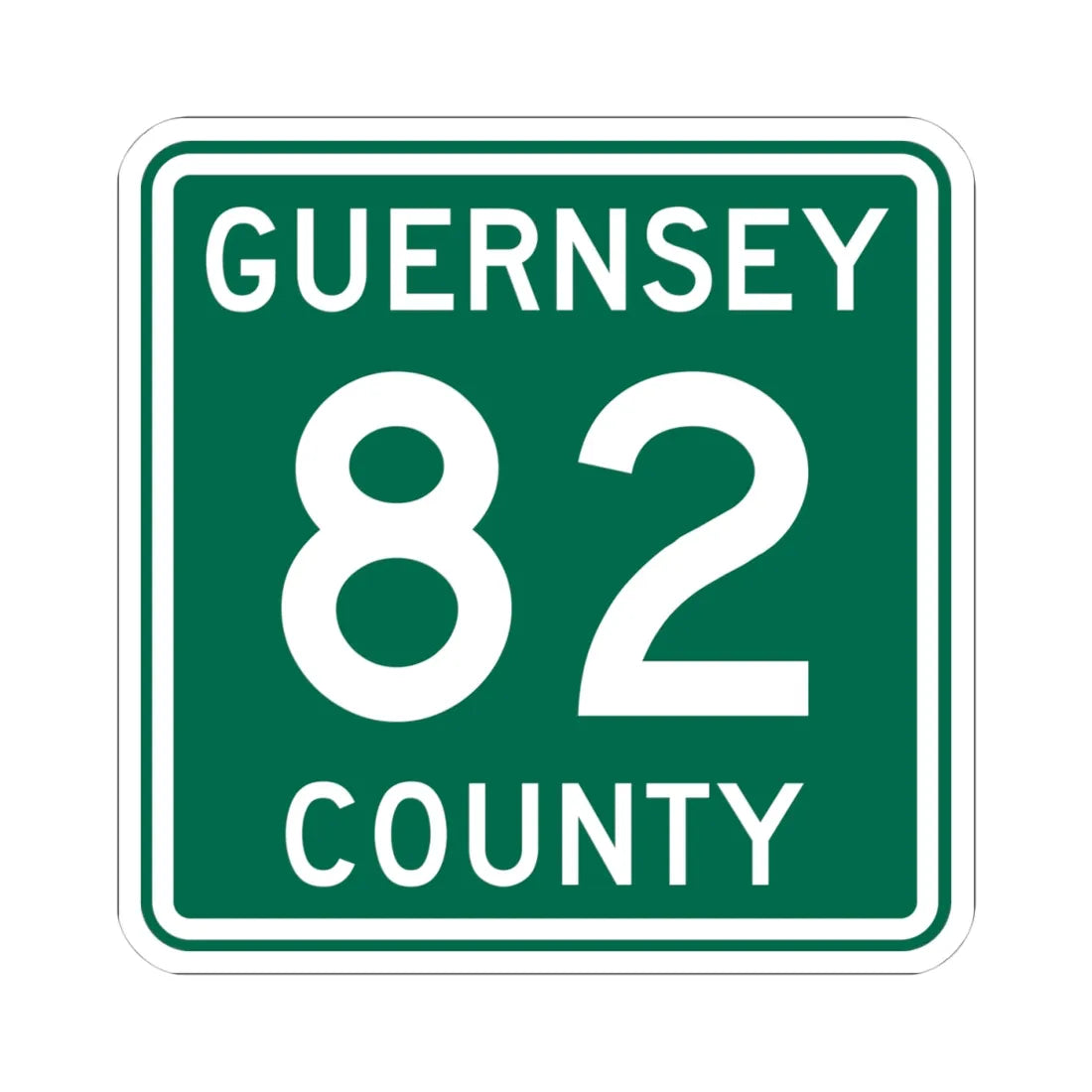 Guernsey County 82 OH (Ohio) (Road Sign) STICKER Vinyl Kiss-Cut Decal 4 Inch White - The Sticker Space