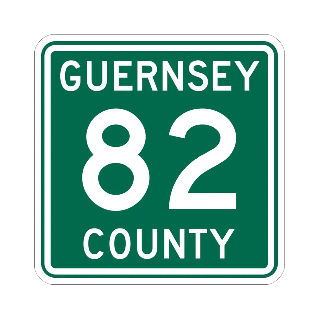 Guernsey County 82 OH (Ohio) (Road Sign) STICKER Vinyl Kiss-Cut Decal 6 Inch White - The Sticker Space