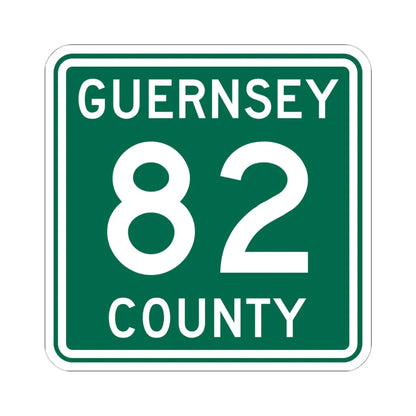 Guernsey County 82 OH (Ohio) (Road Sign) STICKER Vinyl Kiss-Cut Decal 6 Inch White - The Sticker Space