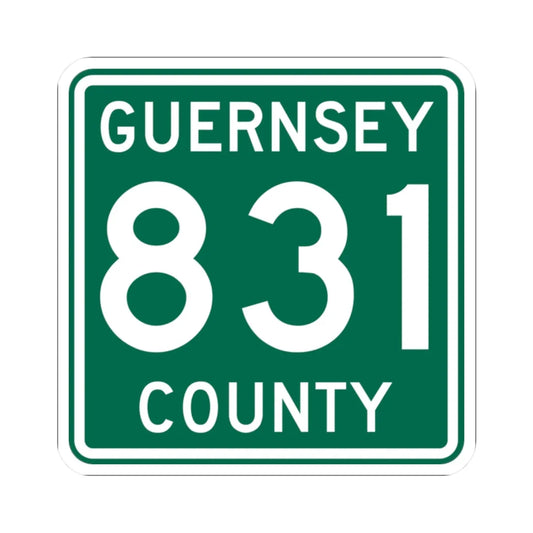 Guernsey County 831 OH (Ohio) (Road Sign) STICKER Vinyl Kiss-Cut Decal 2 Inch White - The Sticker Space