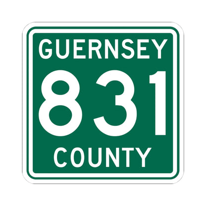 Guernsey County 831 OH (Ohio) (Road Sign) STICKER Vinyl Kiss-Cut Decal 4 Inch White - The Sticker Space
