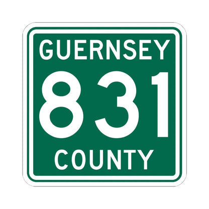 Guernsey County 831 OH (Ohio) (Road Sign) STICKER Vinyl Kiss-Cut Decal 6 Inch White - The Sticker Space
