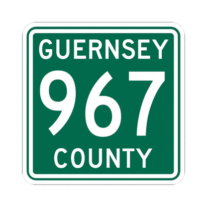 Guernsey County 967 OH (Ohio) (Road Sign) STICKER Vinyl Kiss-Cut Decal 3 Inch White - The Sticker Space