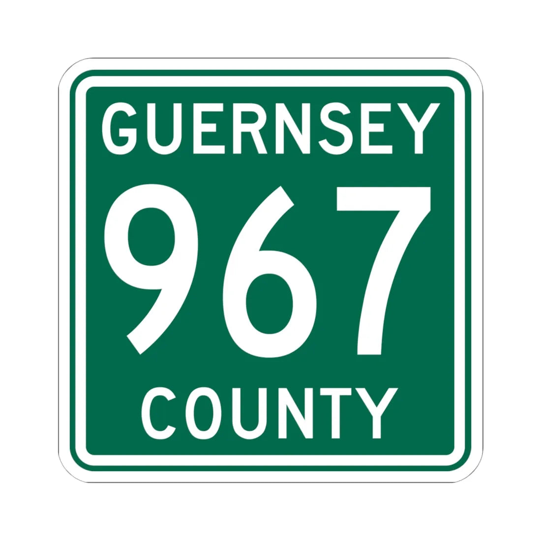Guernsey County 967 OH (Ohio) (Road Sign) STICKER Vinyl Kiss-Cut Decal 6 Inch White - The Sticker Space