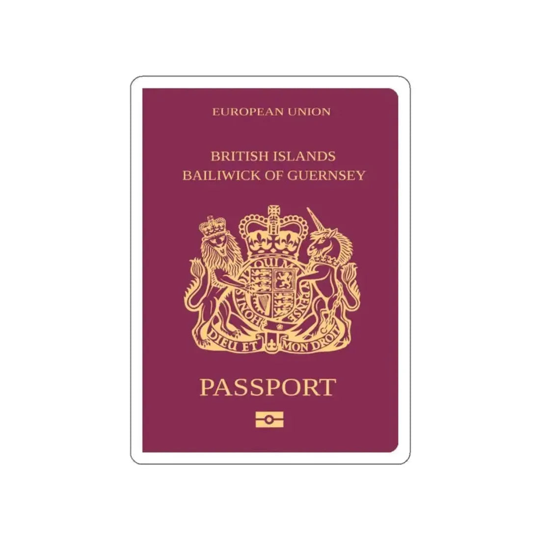 Guernsey Passport STICKER Vinyl Die-Cut Decal 2 Inch - The Sticker Space