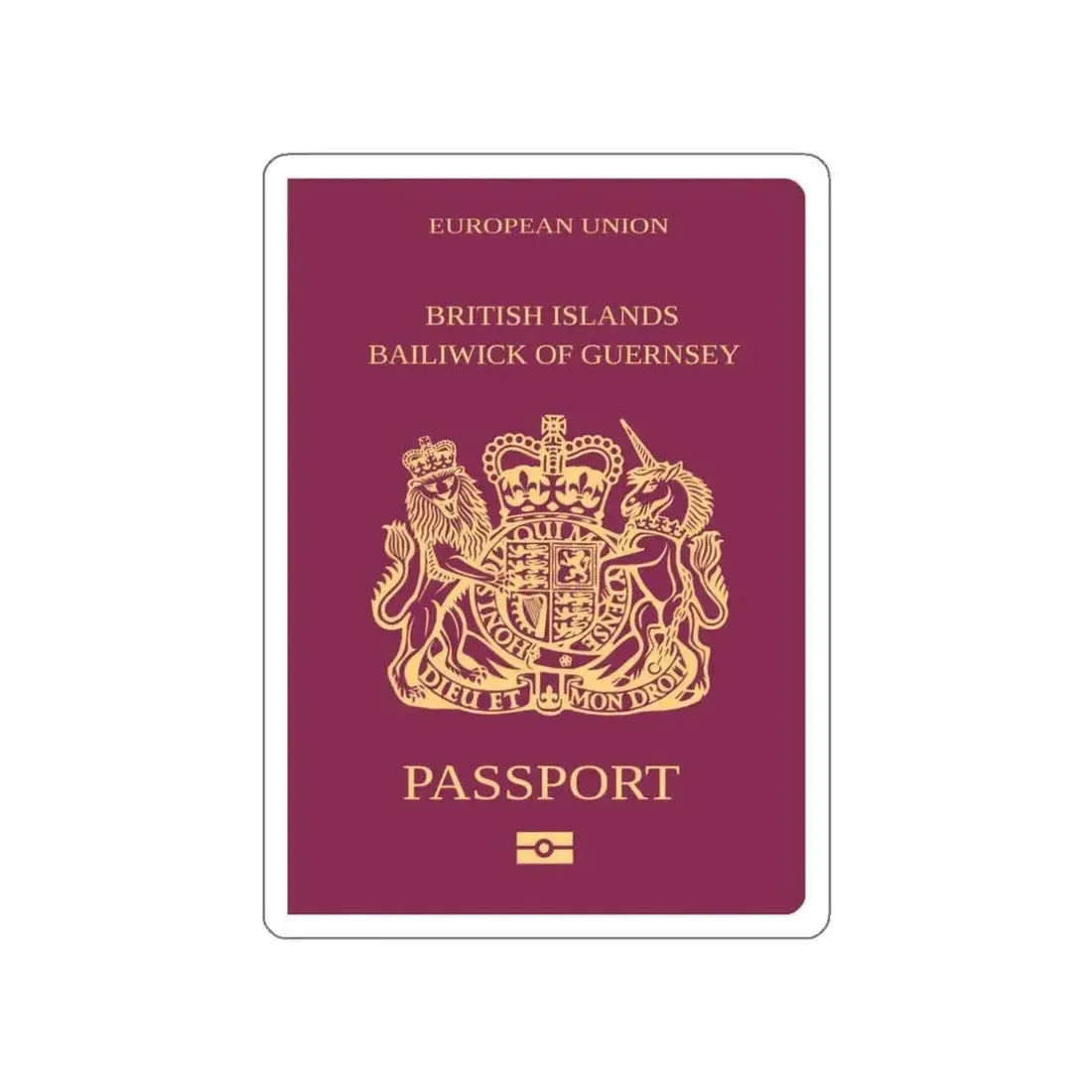Guernsey Passport STICKER Vinyl Die-Cut Decal 3 Inch - The Sticker Space