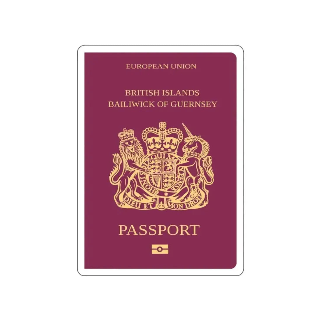 Guernsey Passport STICKER Vinyl Die-Cut Decal 6 Inch - The Sticker Space