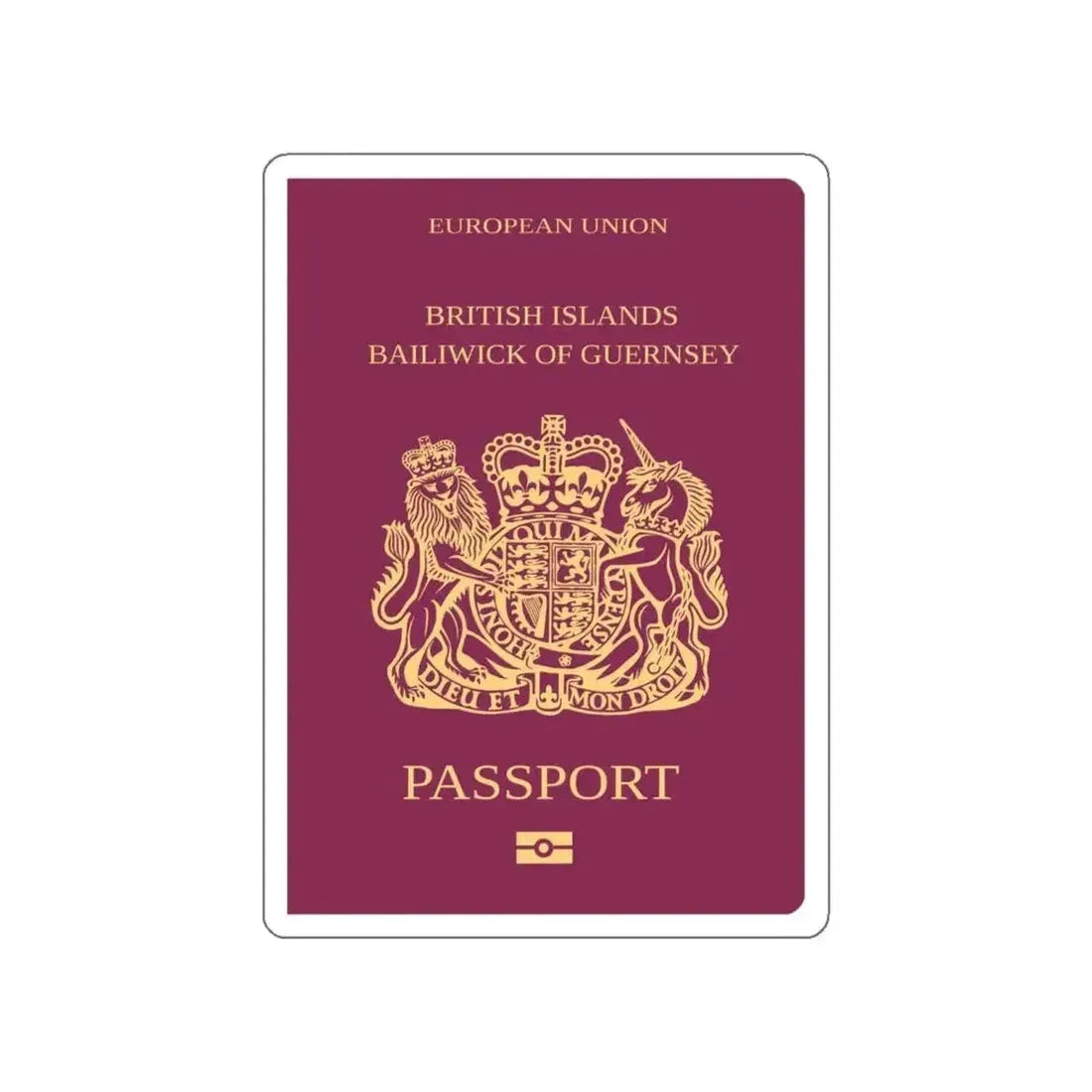 Guernsey Passport STICKER Vinyl Die-Cut Decal - The Sticker Space