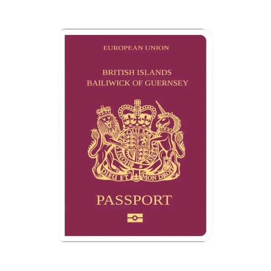 Guernsey Passport - STICKER Vinyl Kiss-Cut Decal 2 Inch White - The Sticker Space