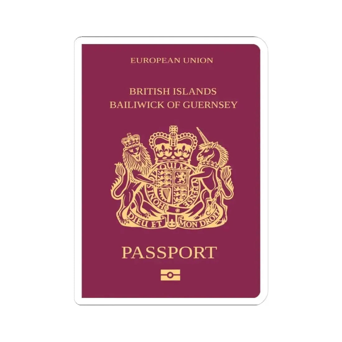Guernsey Passport - STICKER Vinyl Kiss-Cut Decal 3 Inch White - The Sticker Space