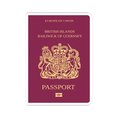 Guernsey Passport - STICKER Vinyl Kiss-Cut Decal 3 Inch White - The Sticker Space