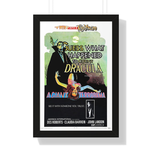 GUESS WHAT HAPPENED TO COUNT DRACULA 1971 - Framed Movie Poster-16″ x 24″-The Sticker Space