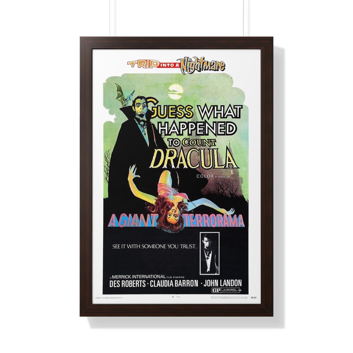 GUESS WHAT HAPPENED TO COUNT DRACULA 1971 - Framed Movie Poster-20" x 30"-The Sticker Space