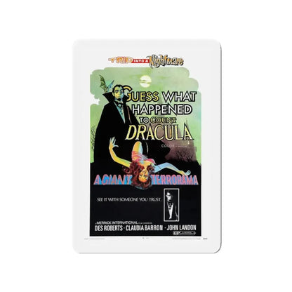 GUESS WHAT HAPPENED TO COUNT DRACULA 1971 Movie Poster - Refrigerator Magnet 3 Inch - The Sticker Space