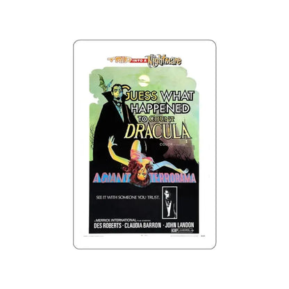 GUESS WHAT HAPPENED TO COUNT DRACULA 1971 Movie Poster STICKER Vinyl Die-Cut Decal 3 Inch - The Sticker Space