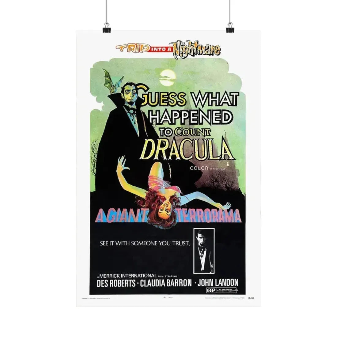 GUESS WHAT HAPPENED TO COUNT DRACULA 1971 - Paper Movie Poster 16″ x 24″ Matte - The Sticker Space